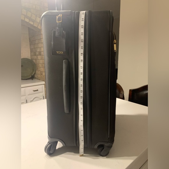 TUMI PreOwned Large Black W/Gold Accents Deluxe Check In Luggage Velour lined - Picture 13 of 16